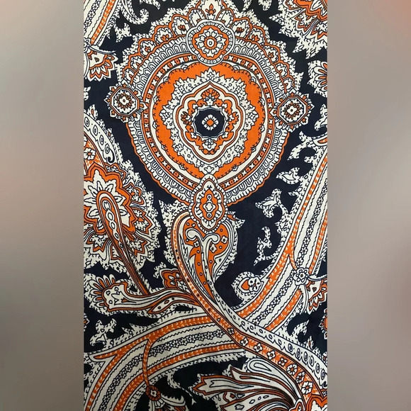 NWT MICHAEL Michael Kors Blue Orange Print Flowy Kaftan Blouse Top Size 3X - Picture 4 of 7